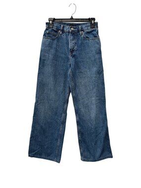 Uniqlo Women's Size US 0 Wide-Leg Jeans  Blue Denim Casual Wear